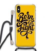 Born to Fight: iPhone X Transparant Hoesje met koord