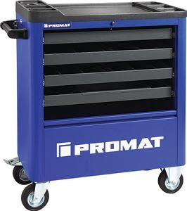 Promat Werkplaatswagen | B855xD400xH895mm | 300 kg 4 laden | staalplaat - 4000871109 4000871109