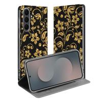 Book Wallet Case Samsung Galaxy S25 FE Gouden Bloemen