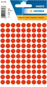 HERMA Universele etiketten Ø 8 mm rond fluor rood papier mat 540 st.