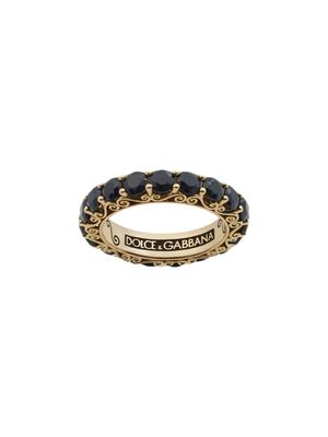 Dolce & Gabbana bague Sicily en or jaune 18ct ornée de saphirs - Noir
