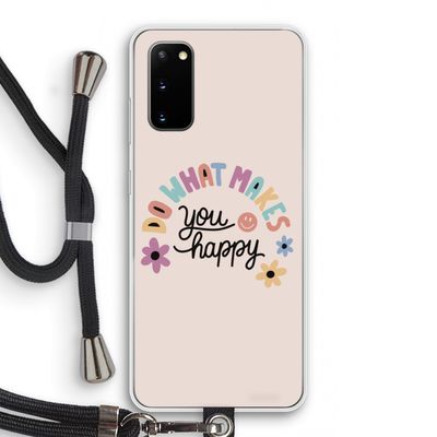 Happy days: Samsung Galaxy S20 Transparant Hoesje met koord