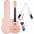 Cascha HH 2288 carbon fiber concert ukelele set roze