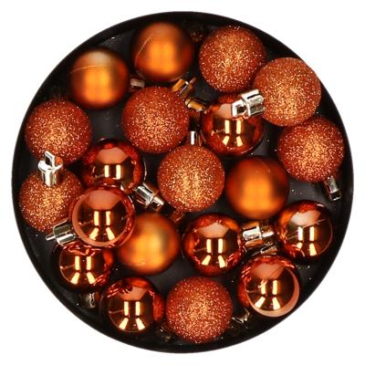Kleine kerstballen - oranje - 20x - kunststof - Onbreekbare plastic kerstballen - Kerstversiering