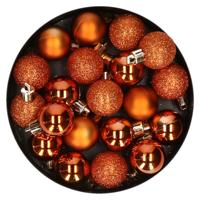 Kleine kerstballen - oranje - 20x - kunststof - Onbreekbare plastic kerstballen - Kerstversiering - thumbnail