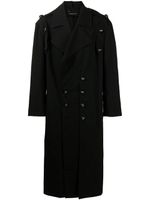 Yohji Yamamoto trench à boutonnière croisée - Noir