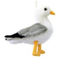 Creation pluche zeemeeuw knuffeldier - grijs/wit - met geluid - 20 cm