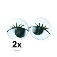 2x 6 stuks Decoratie ogen met wimpers   -