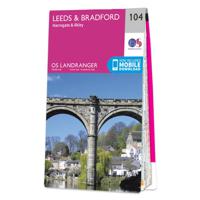 Wandelkaart - Topografische kaart 104 Landranger Leeds & Bradford, Harrogate & Ilkley | Ordnance Survey - thumbnail