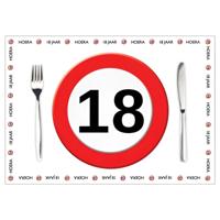 Placemat 18 jaar - 10x stuks - 42 x 30 cm - 90g - papier - verjaardag - jubileum