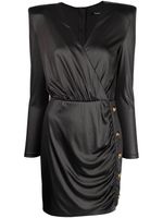 Balmain robe drapée à épaulettes - Noir