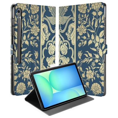 Samsung Galaxy Tab S10 FE Plus | Book Case | Hoesje met Standaard Beige Flowers Samsung Galaxy Tab S10 FE Plus | Book Case | Hoesje met Standaard Beige Flowers