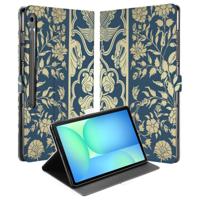 Samsung Galaxy Tab S10 FE Plus | Book Case | Hoesje met Standaard Beige Flowers Samsung Galaxy Tab S10 FE Plus | Book Case | Hoesje met Standaard Beige Flowers