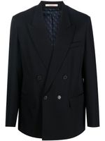 Valentino Garavani blazer croisé à revers pointus - Bleu