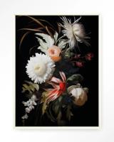 Urban Cotton Wandkleed 'Flower Selection' 110 x 145cm in Floating Frame - off white