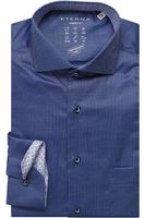 ETERNA Modern Fit Overhemd blauw, Gestructureerd - thumbnail