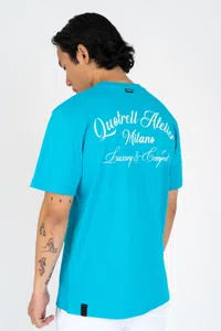 Quotrell Atelier Milano T-Shirt Heren Blauw/Wit - Maat S - Kleur: Blauw | Soccerfanshop