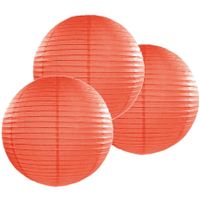 6x stuks luxe bol vorm lampion oranje 35 cm