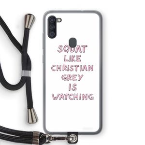 Christian Grey: Samsung Galaxy A11 Transparant Hoesje met koord
