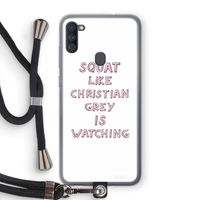 Christian Grey: Samsung Galaxy A11 Transparant Hoesje met koord Christian Grey: Samsung Galaxy A11 Transparant Hoesje met koord