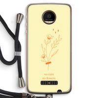 No rain no flowers: Motorola Moto Z Force Transparant Hoesje met koord