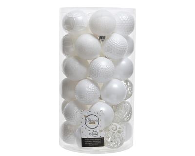 Kerstbal glans mix dia6cm winterwit - Decoris