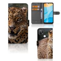 OPPO A15 | Telefoonhoesje | Met pasjeshouder | Luipaard