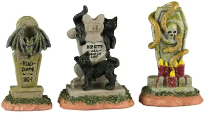 Lemax spooky town headstones s/3 accessoire Spooky Town 2024