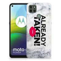 Motorola Moto G9 Power | Siliconen hoesje | met naam Already Taken White Motorola Moto G9 Power | Siliconen hoesje | met naam Already Taken White