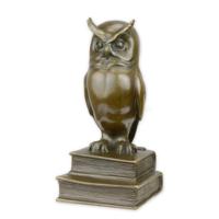A BRONZE SCULPTURE OF THE WISE OWL