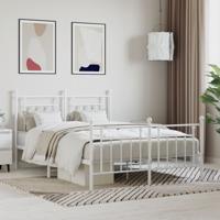 Bedframe met hoofd- en voeteneinde metaal wit 140x190 cm