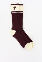 Ami Paris sokken Two Tone ADC USC022.379 eggplant/white cream