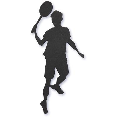 Creativ Company Label, badminton speler, afm 40x90 mm, zwart, 10 stuk/ 1 doos