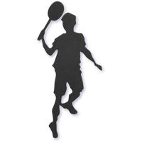 Creativ Company Label, badminton speler, afm 40x90 mm, zwart, 10 stuk/ 1 doos