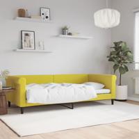 Slaapbank 90x200 cm fluweel geel