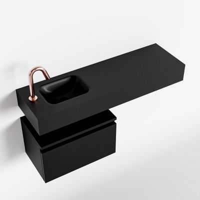 Toiletmeubel Mondiaz Andor | 100 cm | Meubelkleur Urban | Lex vrijhangend wastafel Urban Links | 1 kraangat