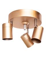 Ronde plafondspot goud met 3 GU10 fittingen By Rydens Correct