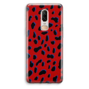 Red Leopard: OnePlus 6 Transparant Hoesje