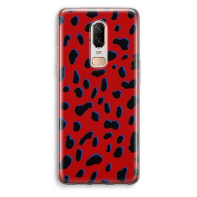 Red Leopard: OnePlus 6 Transparant Hoesje
