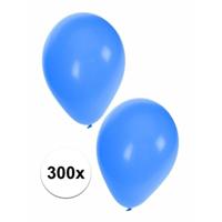 Feest ballonnen - blauw - 300x stuks - ca. 27 cm - verjaardag versiering