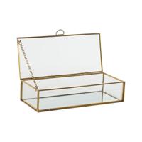 Juwelenkistje Home ESPRIT Gouden Metaal Kristal 23 X 10 X 5,5 cm