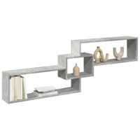 Wandkast 158x18x53 cm bewerkt hout betongrijs Wandkast 158x18x53 cm bewerkt hout betongrijs