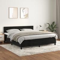 Boxspring met matras fluweel zwart 180x200 cm