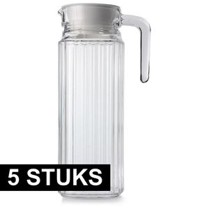 5x Luminarc Quadro koelkast kan met dop 1,1 liter   -