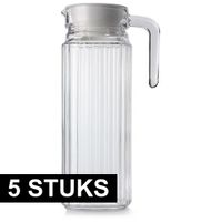 5x Luminarc Quadro koelkast kan met dop 1,1 liter   -