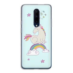 Regenboog eenhoorn: OnePlus 7 Pro Transparant Hoesje