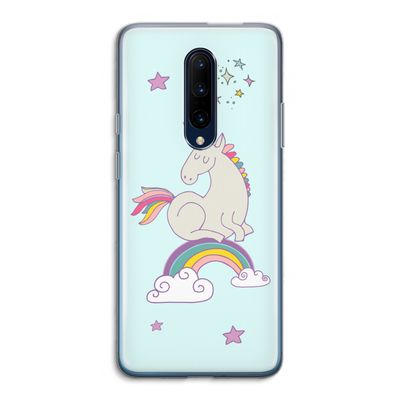 Regenboog eenhoorn: OnePlus 7 Pro Transparant Hoesje