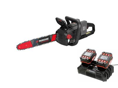 PARKSIDE PERFORMANCE Accu-kettingzaag 40 V met 2 accu&apos;s en 1 dubbele lader