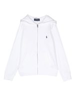 POLO RALPH LAUREN KIDS hoodie à logo brodé - Blanc - thumbnail