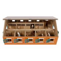 Kids Globe globe paardenstal hout met 9 paardenboxen 1:32